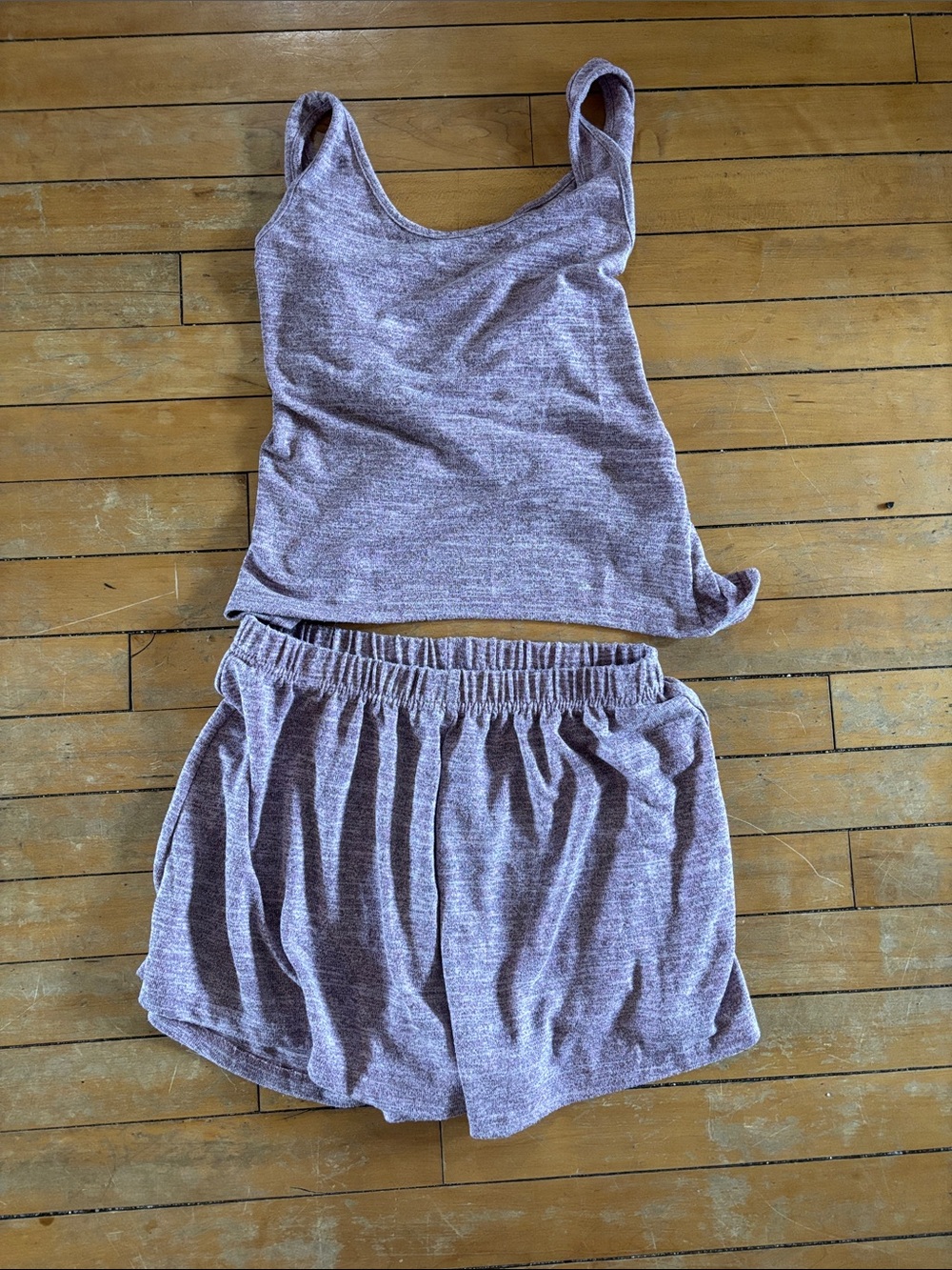 EUC 2 Piece Women’s Sleep Tank & Shorts Set - Lavender Heather